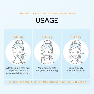 Laikou Vitamin C Sunscreen Brightening Uv Sunblock Spf50 Pa+++ 50g