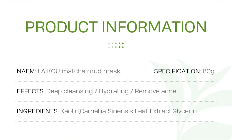 Laikou Matcha Mud Musk – 80gm