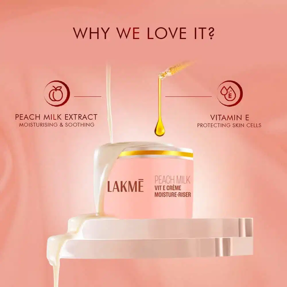 Lakme Peach Milk Vitamin E Moisturiser Cream 50g