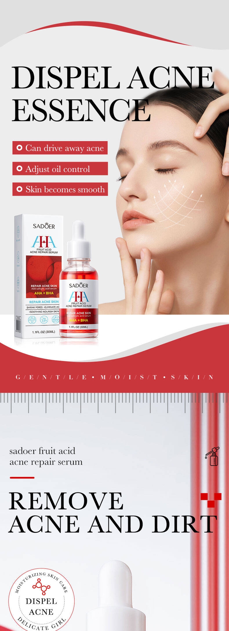 Sadoer Aha + Bha Fruit Acid Acne Repair Serum 30ml