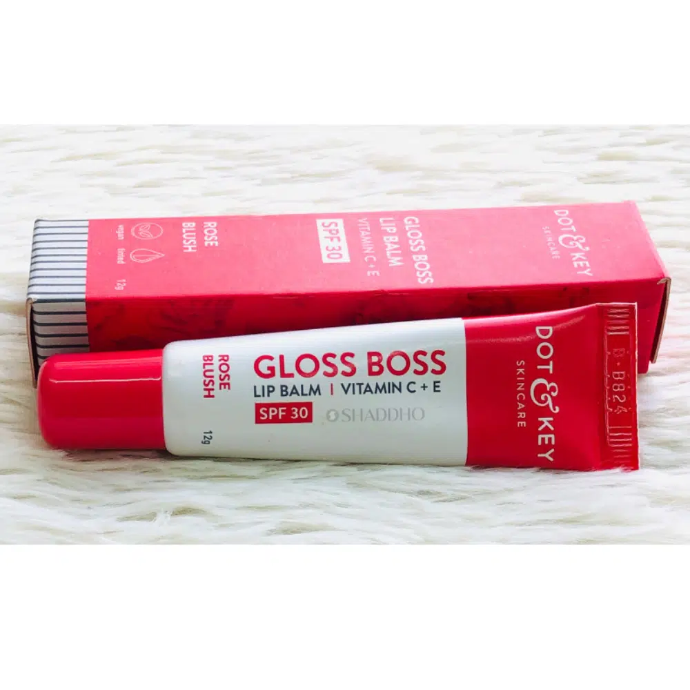 DOT & KEY Gloss Boss Lip Balm Vitamin C+E SPF 30 – Rose Blush