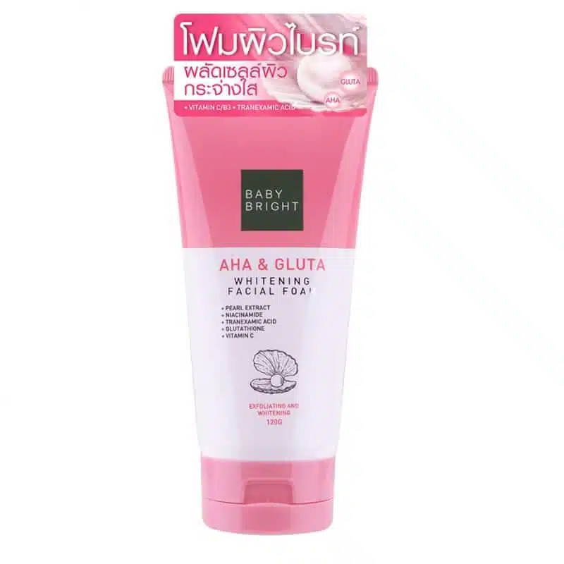 Baby Bright AHA & Gluta Whitening Facial Foam 120g
