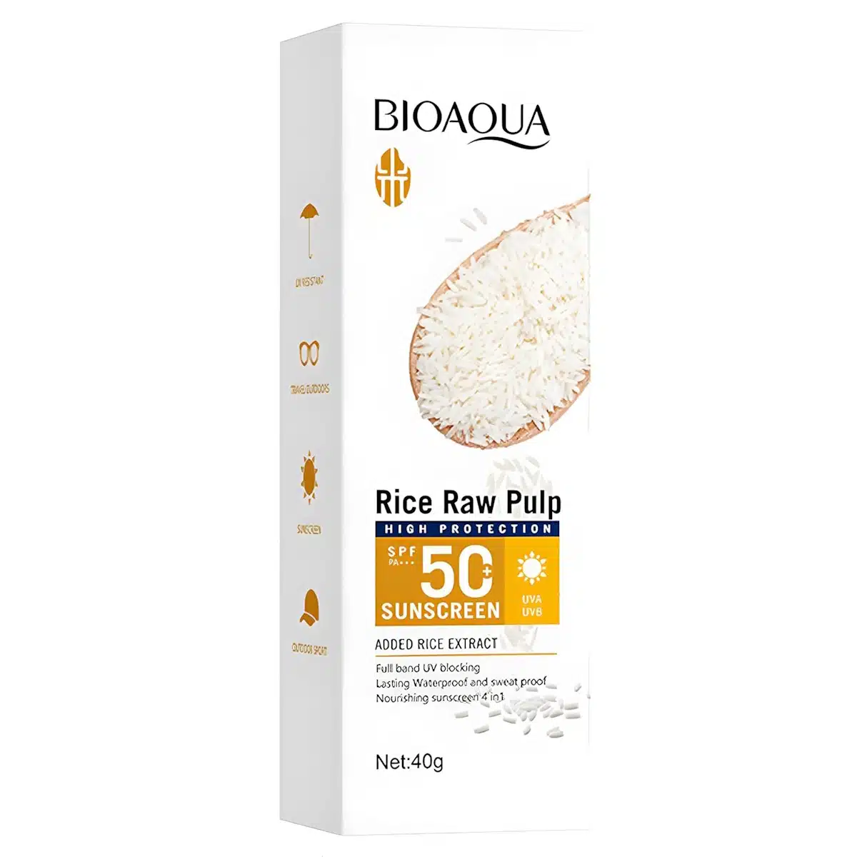 BIOAQUA Rice Raw Pulp Sunscreen SPF 50 + PA+++ UVA UVB 40g