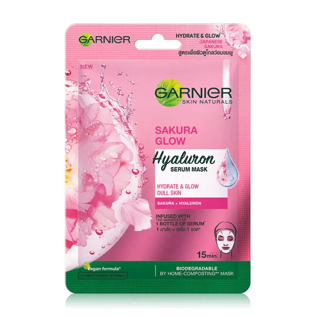 Garnier sakura glow hyaluron serum mask – 28g