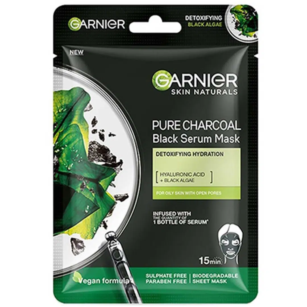 Garnier pure charcoal black serum mask – 28g