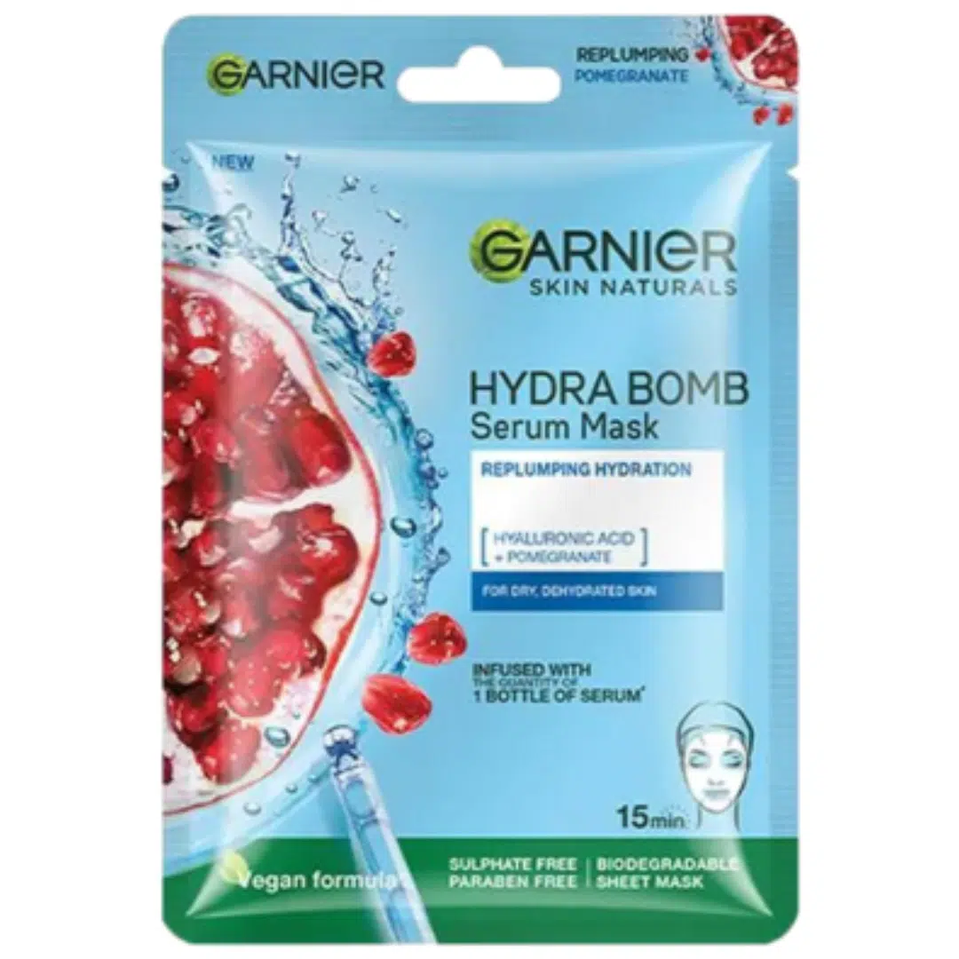 Garnier hydra bomb serum mask replumping hydration – 28g – POMEGRANATE