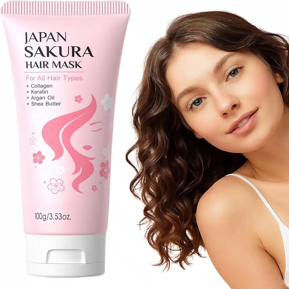 Laikou Sakura Hair Mask Dry Damaged Frizz Hair With Argan Oil 100g