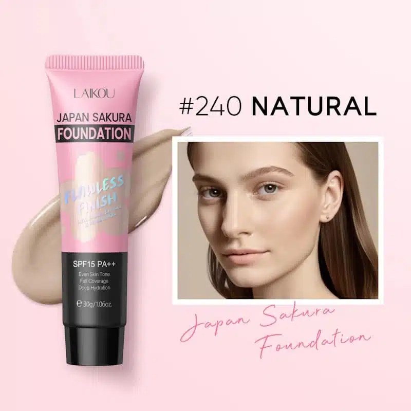 LAIKOU Sakura Foundation Natural Flawless Finish SPF15 PA++ – 240