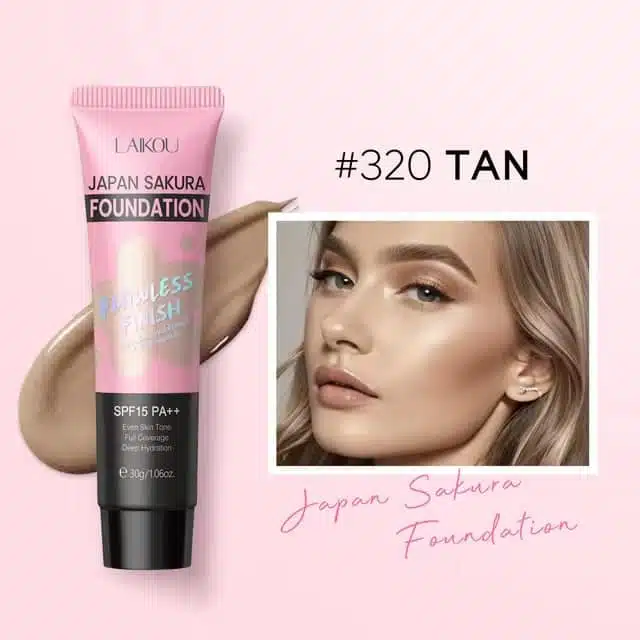 LAIKOU Sakura Foundation Tan Flawless Finish SPF15 PA++ – 320