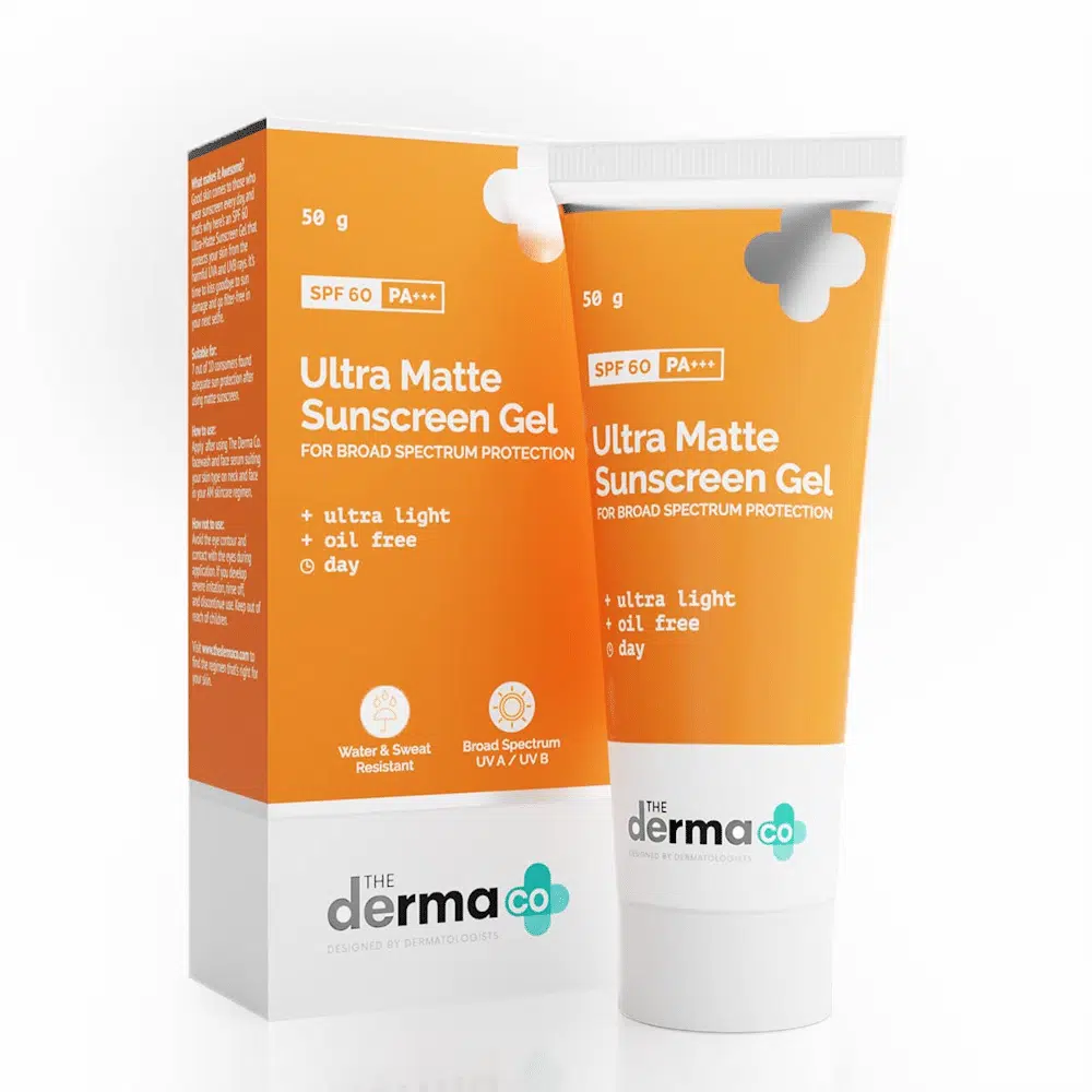 The Derma Co Ultra Matte Sunscreen Gel SPF 60 Pa+++ 50g